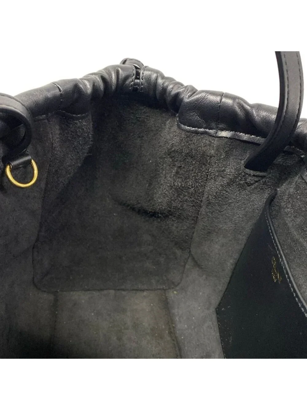 Celine Tote Small Cabas Drawstring Cuir Triomphe Black